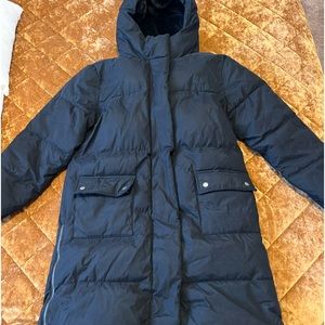 Long black winter coat